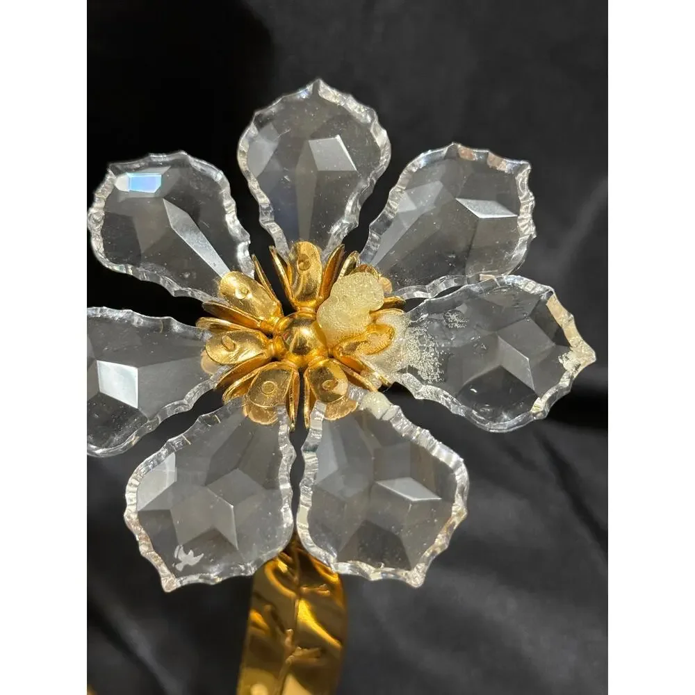 Asfour Egyptian Diamond Crystal Flower 24K Gold-Plated - Set of 2 - 7